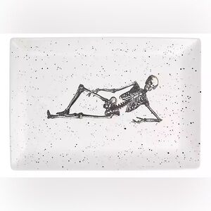 GLOBAL DESIGN CONNECTIONS Lounging Skeleton Ceramic Serving Platter Decor Tray